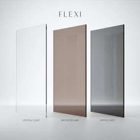 Bezrámová sprchová zástena REA FLEXI 120 cm, chróm/sivá dymová - bez vaničky