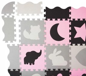 PENOVÉ VZDELÁVACIE PUZZLE 36ks. XXL- ružovo sivé
