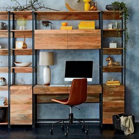 furniture-nabytek.cz - Drevený stôl s kovovým podstavcom z masívneho mangového dreva 130x213x55