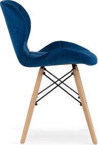 Modrá stolička LAGO VELVET