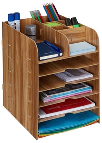 Moderný stolový organizér s 12 priehradkami Relaxdays – hnedý (RD10042749)