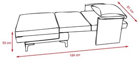 Rozkladacie multifunkčné kreslo + posteľ BARON - Sivá | BIANO
