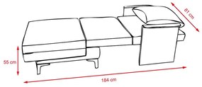 Rozkladacie multifunkčné kreslo + posteľ  BARON - Sivá