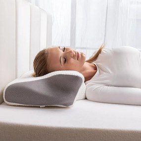 Ergonomický vankúš z pamäťovej peny bielo-šedá 60 x 35 cm