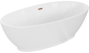 Mexen Bilbao, voľne stojaca vaňa 180 x 90 cm, biela, medený prepad, 51311809000-65