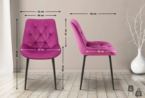 Jedálenská stolička Wallace - zamat - Fialová