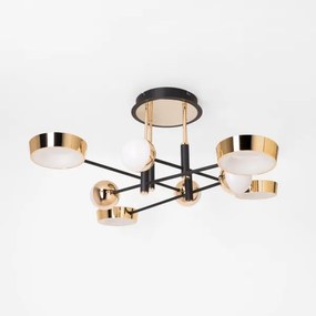 Zuma Line MX7170-8-3BGT - LED stmievateľný prisadený luster LARA LED/60W/230V zlatá/čierna