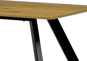 Jedálenský stôl 180x90 cm HT-723 OAK dub / čierne nohy