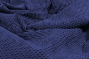 JAKS Sedací vak s podnožkou modrý Dot velúr