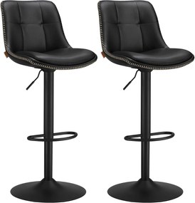 Sada 2 ks barových stoličiek Vasagle Morja čierna
