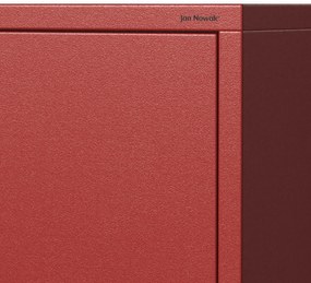 Skrinka do obývačky s policami VITO, 800 x 1015 x 400 mm, Modern: červená farba