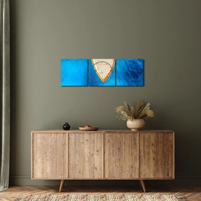 Obraz - Letná loď (s hodinami) (90x30 cm)