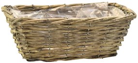 Hranatý šedý Truhlík (košíček) z prútia Rozmery (cm): rozměry (cm);26x16, v. 10