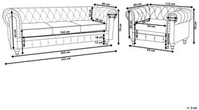 Veľká čalúnená sedacia súprava béžová CHESTERFIELD Beliani
