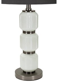 Sivá stolná lampa s textilným tienidlom (výška 57 cm) Bright – Mauro Ferretti