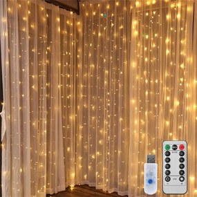 LED svetelný záves STAR RAIN 3x3 m, teplá biela