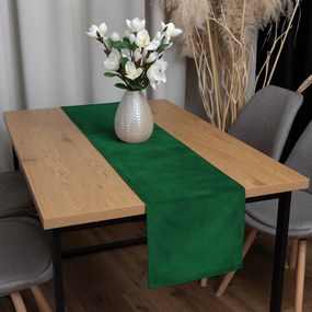 Biante Zamatový behúň na stôl Velvet Prémium SVP-032 Zelený 35x140 cm