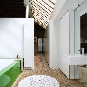 Guľatá bavlnená kúpeľňová predložka Swirl - Ø 120cm