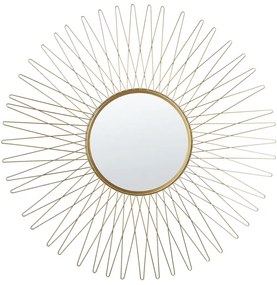 Nástenné zrkadlo kovové ø 70 cm zlaté SAUMUR Beliani