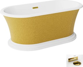 Besco Akrylátová voľne stojaca vaňa Ziva Glam Z 160x75, s prepadom BESCO-Typ výpuste: Alcaplast Click-Clack so štrbinovým prepadom, chróm