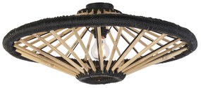 Orientálne stropné svietidlo bambus s čiernou 60 cm - Evalin