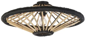 Orientálne stropné svietidlo bambus s čiernou 60 cm - Evalin