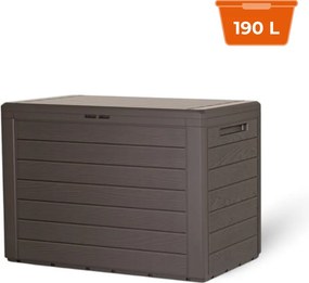 Úložný box WOODEBOX - 190L, 78x44x55cm, tmavo hnedá Prosperplast