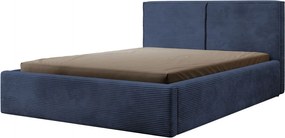 Posteľ Inez 180x200 cm, námornicka modrá šrukturovaná látka