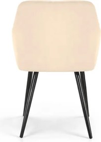 Sada štyroch jedálenských stoličiek VELTO zamatové, béžové / čierne nohy (4 ks)