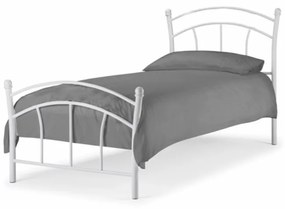 Kovová jednolôžková posteľ s roštom Burzum 90 - biela