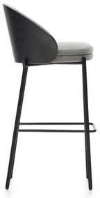 Čierna/sivá barová stolička (výška sedadla 77 cm) Eamy – Kave Home