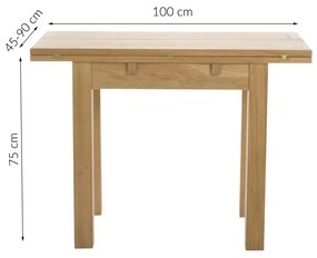 Jídelní rozkládací stůl Kenley 45/90 cm dub přírodní