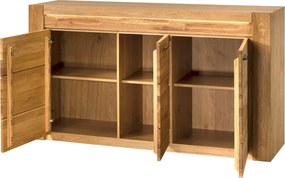 Komoda Velvet II 45 161 cm z masívu s LED osvetlením dub prírodný