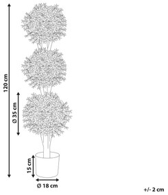 Umelá rastlina v kvetináči 120 cm BUXUS BALL TREE Beliani