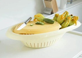 BAMA Cedidlo oválne s krájacou deskou, bordó