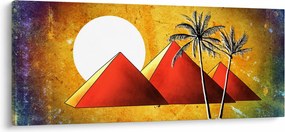 Obraz maľovaných egyptských pyramíd (120x50 cm)