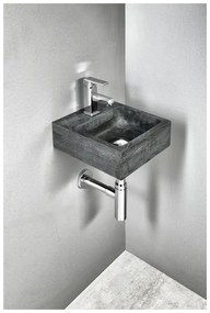 Čierne kamenné umývadlo 30x30 cm Blok – Sapho