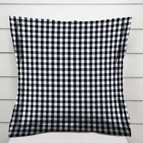 Biante Bavlnená obliečka na vankúš s lemom Olivia OL-015 Čierno-biela kocka malá 30 x 50 cm