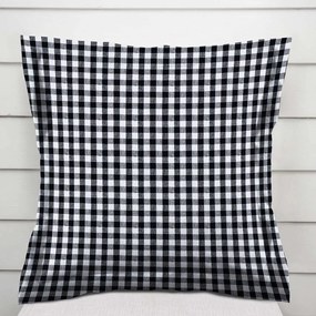 Biante Bavlnená obliečka na vankúš s lemom Olivia OL-015 Čierno-biela kocka malá 50 x 50 cm