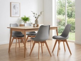 Sivá stolička BALI MARK s bukovými nohami, tmavosivý sedák