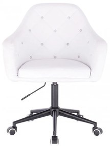 LuxuryForm DESIGN Kreslo ROMA na čierne podstave s kolieskami - biele