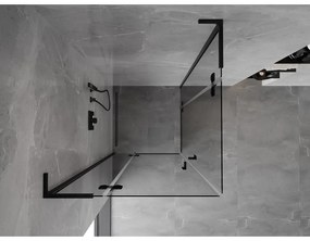 Mexen Mist-H L Duo, 2-krídlový sprchový kút 90 x 90 cm, číre sklo, čierny profil, 8A5L-090L-090P-70-00