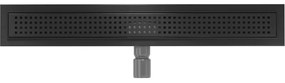 Mexen Flat nerezový sprchový žľab 70cm, vzor M08, čierna matná, 1725070-15