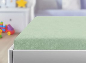 Froté plachta do detskej postieľky zelená 70x140 cm