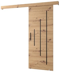 Posuvné dvere 90 cm Sharlene X (dub artisan + dub artisan + čierna). Akcia -23%. Vlastná spoľahlivá doprava až k Vám domov. 1044008