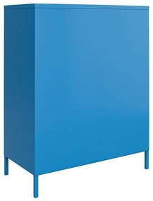 Modrá kovová komoda Novogratz Cache, 80 x 102 cm