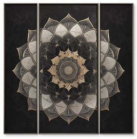 drevko |  Trojdielna mandala Energia stredu  70 x 70 cm