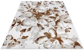 Koberec Hanse Home Shine Floral biely / hnedý