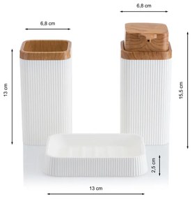 Kúpeľňový set ZOYA 5 ks biela/hnedá