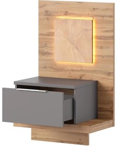 Nočná skrinka L 68 Livorno dub wotan/čedičová šedá